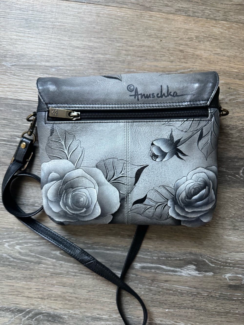 Anna by Anuschka Triple Compartment Flap Crossbody - 8428 - Picture 9 of 10